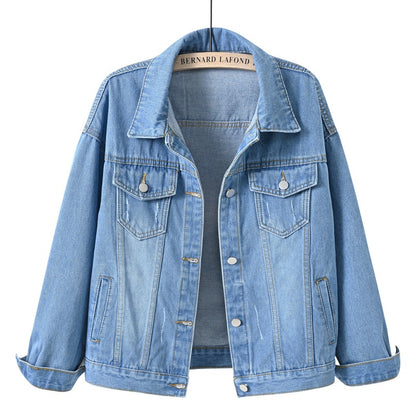 Women&#39;s Denim Jacket Spring Autumn Short Coat Pink Jean Jackets Casual Tops Purple Yellow White Loose Tops Lady Outerwear KW02