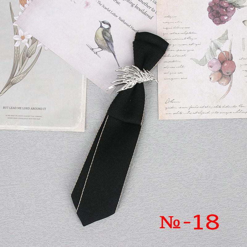 Hand Made Black Ribbon Tie Crystal Rhinestone Jewelry Men Shirts Hot New Girl Boys Collar Neck Ties School Uniform Women Necktie