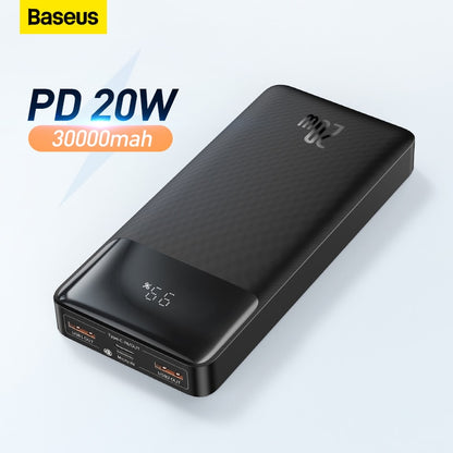 Baseus Power Bank 30000mAh Mobile Phone Charger Portable External Battery Powerbank Quick Charge For IPhone 13 Xiaomi Poverbank