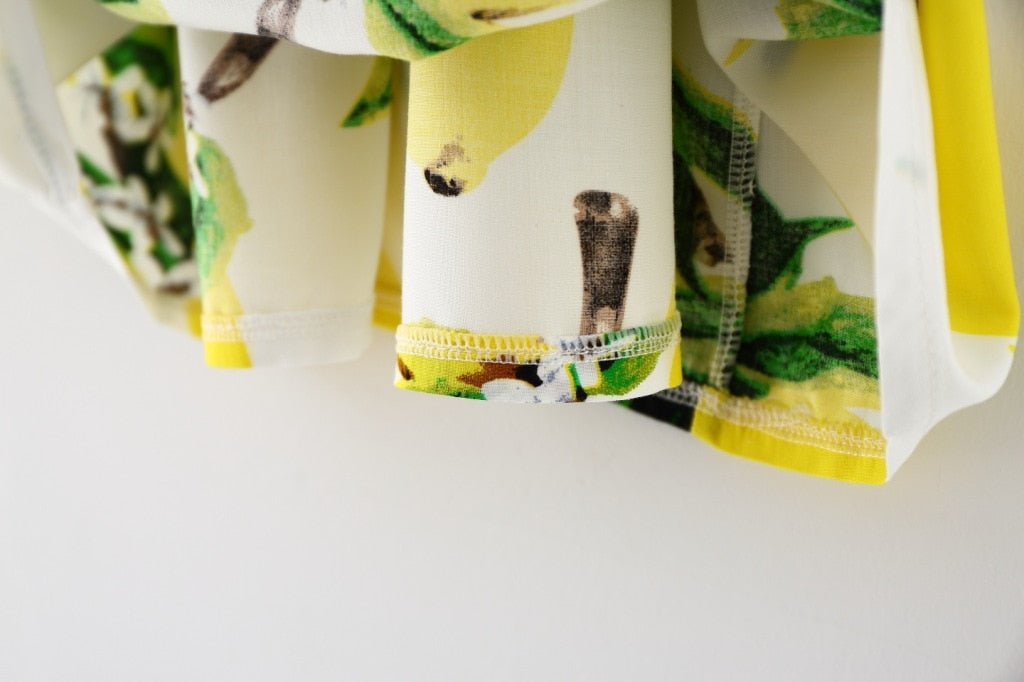 2022 Summer Baby Girl Dress Lemon Print Newborn Infant Dresses Christening Gowns Princess Birthday Dress for Baby Girl