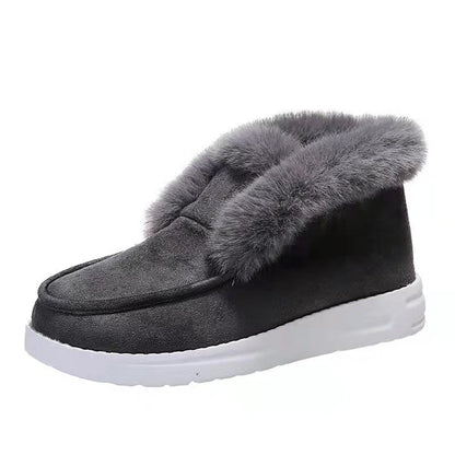 2023 Ladies Ankle Boots Women Winter Warm Plush Fur Snow Boots Suede Leather Shoes Ladies Slip on Comfortable Female Footwear