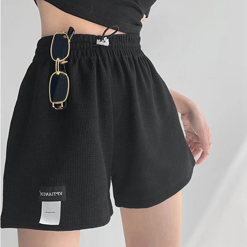 Women&#39;s Shorts 2023 Summer High Waisted Sports Shorts Loose Bottoms Female Casual Elastic Waist Hot Pants Solid Color Homewear