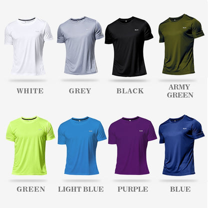 High Quality Polyester Men Running T Shirt Quick Dry Fitness Shirt Training Exercise Clothes Gym Sport Shirt Tops Lightweight