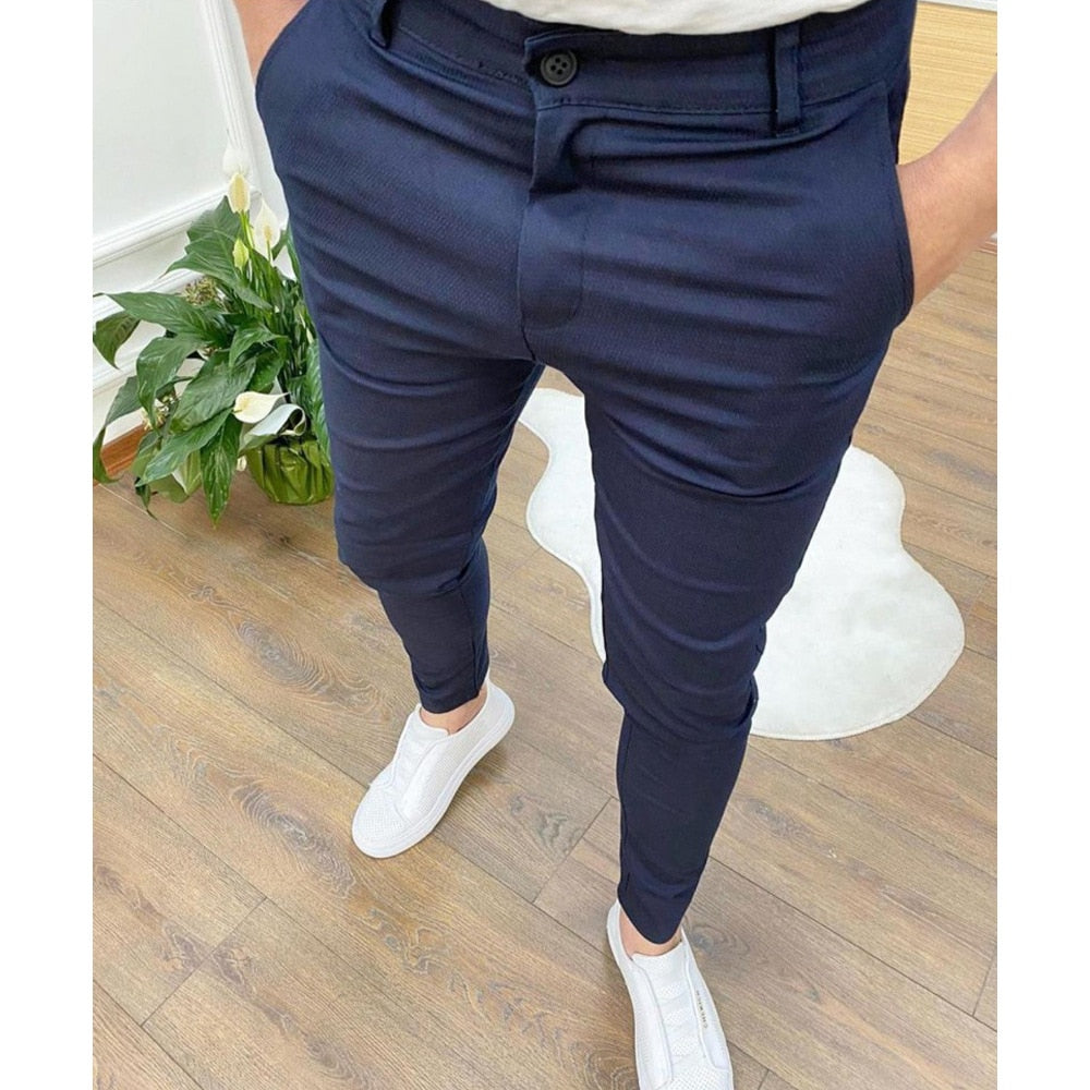 Men&#39;s Casual Stretch Pants New Solid Color Slim Business Formal Office Versatile Interview For Men Daily Wear Hot Selling Shorts