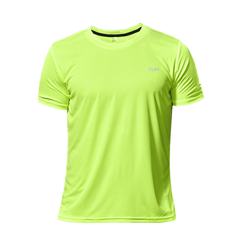 High Quality Polyester Men Running T Shirt Quick Dry Fitness Shirt Training Exercise Clothes Gym Sport Shirt Tops Lightweight