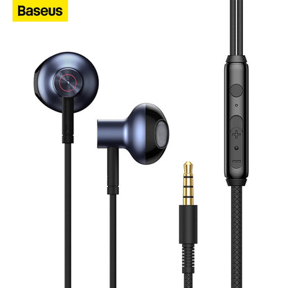 Baseus H19 Wired Earphones 6D Stereo Bass Headphone In-Ear 3.5mm Headset with MIC for Xiaomi Samsung Phones