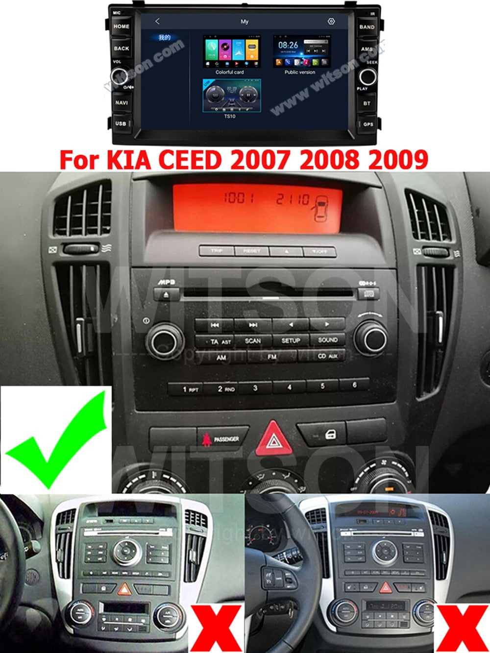 DSP Audio 7'' Android 12 Autoradio Car 2 Din Stereo For KIA CEED 2007 2008 2009 GPS Radios WIFI BT CARPLAY Multimídia Automotivo