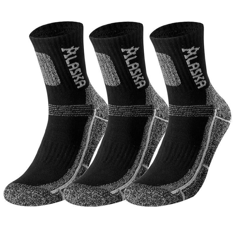 3 Pairs/Set Winter Professional Men&#39;s Sports Sock Outdoor Keep Warm Cycling Running Hiking Skiing Thermal Spring Men Crew Socks