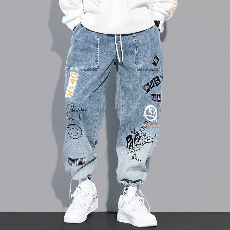 Streetwear Hip Hop Cargo Pants Men&#39;s jeans Cargo Pants Elastic Harun pants Joggers Pants 2022 Autumn and Winter