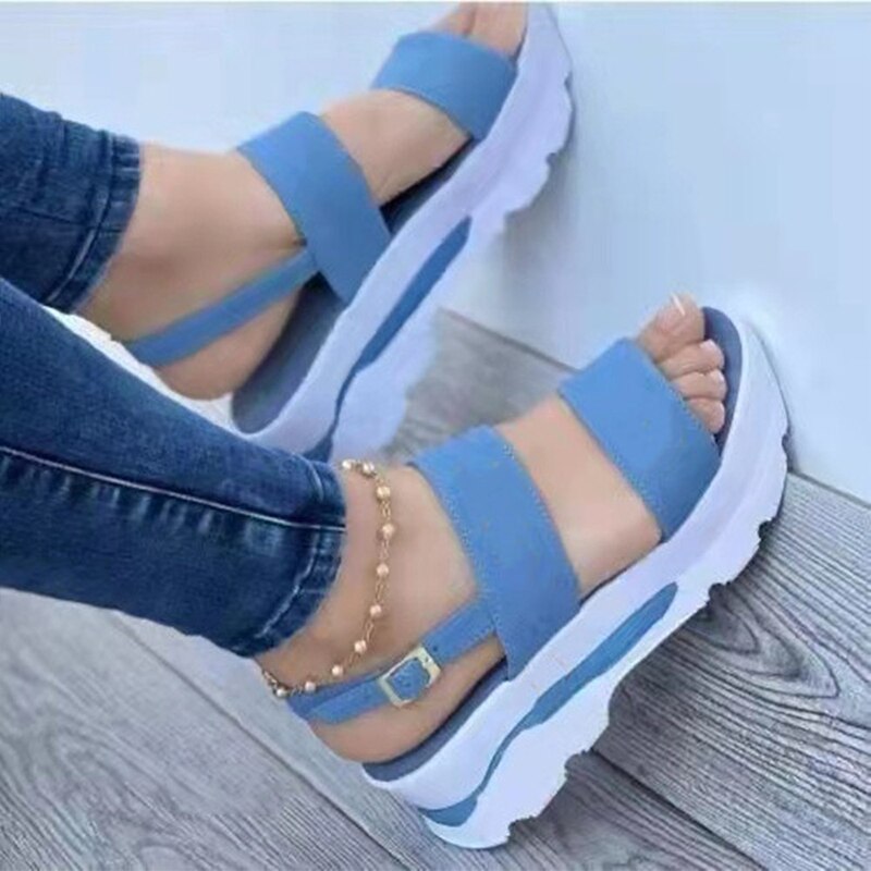 Women Shoes Spring Summer Sandals Peep Toe Shoes For Women Retro Women&#39;s Shoes Lightweight Sandals Platform Solid Color Footwear