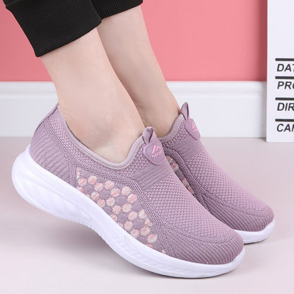 Women Sneakers Mesh Breathable Floral Comfort Mother Shoes Soft Solid Color Fashion Female Footwear Lightweight Shoes for Women