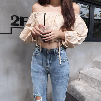 SHIJIA High Waist Elastic Skinny Jeans Woman Hole Ripped Denim Pencil Jeans Female Light Blue Vintage Bottoms Femme Chic 2023