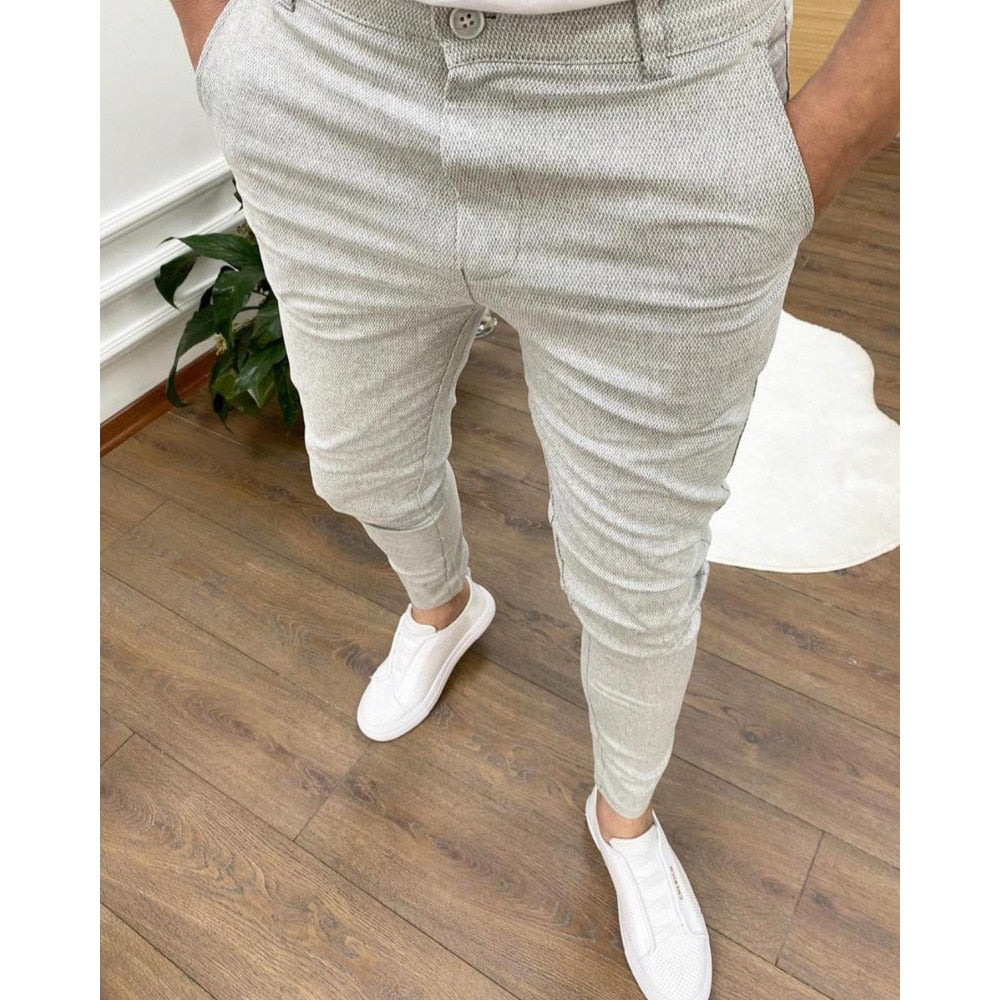 Men&#39;s Casual Stretch Pants New Solid Color Slim Business Formal Office Versatile Interview For Men Daily Wear Hot Selling Shorts